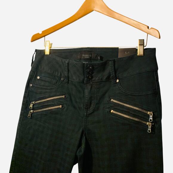 Torrid Denim Jegging  Moto Zip Plaid 14r - Picture 4 of 12